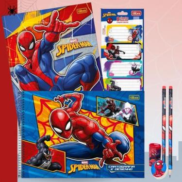 Imagem de Caderno Spider Man Brochura + Caderno Desenho Capa Dura 80fls Tilibra 
