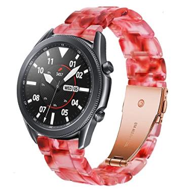 Imagem de DEALELE Pulseiras compatíveis com Galaxy Watch de 46 mm/Galaxy 3 de 45 mm, pulseira de resina colorida de 22 mm para Samsung Gear S3 Frontier/Classic/Huawei Watch 3/3 Pro/GT2 de 46 mm (vermelho