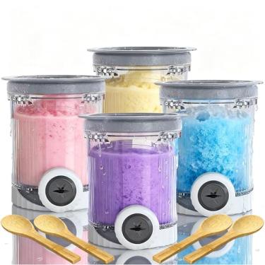 Imagem de Copos e tampas de substituição para sorvete de 680 g, compatível com Ninja Swirl da Creami NC700 NC701 Series sorvete e máquina de servir macio, pode ser lavado na lava-louças, livre de BPA, pacote