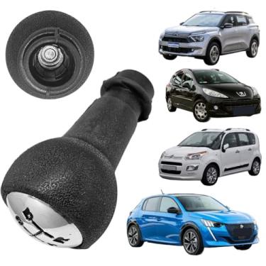 Imagem de Peça Manopla De Reposição Câmbio Manual Compatível Com C3 C4 Aircross Tendance Xsara Picasso (PRETO E CROMADO)