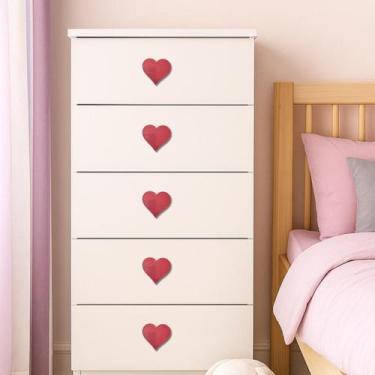 Imagem de Kit 2 Puxadores de Gaveta Coração  Decoração para Móveis, Armários, Cô