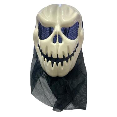 Imagem de Máscara caveira halloween plástico/tecido