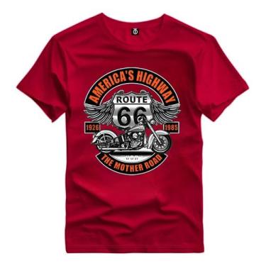 Imagem de Camiseta Estampada Estrada Route 66 Harley Algodão Premium - Versitz, 