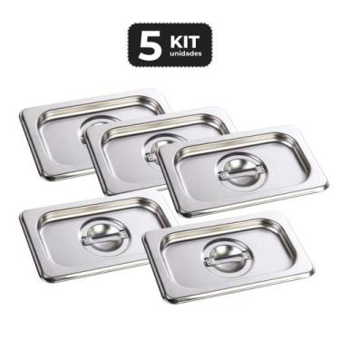 Imagem de Kit 5 tampa para cuba sem recorte 1/3 gn para buffet - Chef Line