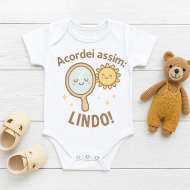 Imagem de Body Personalizado Bebê Acordei Assim Lindo - Baby da Moda