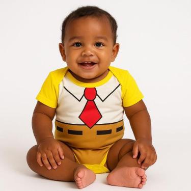 Imagem de Body Bebê Temático Bob Esponja 100% Algodão. - Baby da Moda