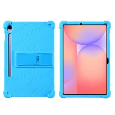 Imagem de QYiiD Capa para Galaxy Tab S10 FE 2025/ S9 FE 5G 2023 27.7 cm SM-X520 X526B X510 X516B, capa protetora de silicone leve para crianças, à prova de choque, azul claro