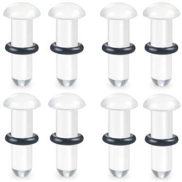 Imagem de Yaalozei Kit de alongamento 14G-00G de acrílico sólido alargador único alargador alargador para orelhas preto transparente com anel de vedação kit de alongamento expansor de orelha piercing corporal