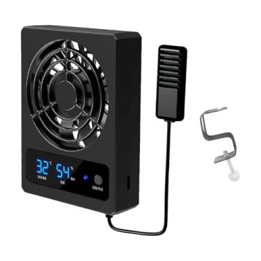 Imagem de Fenteer Ventilador de ventilação para répteis, silencioso, potente e versátil, medidor de umidade com controle de umidade e alarme de alta temperatura para, Celsius