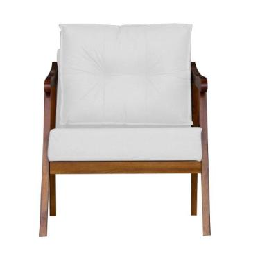 Imagem de Poltrona Decorativa Para Sala Vitoria material sintético Divini Decor 