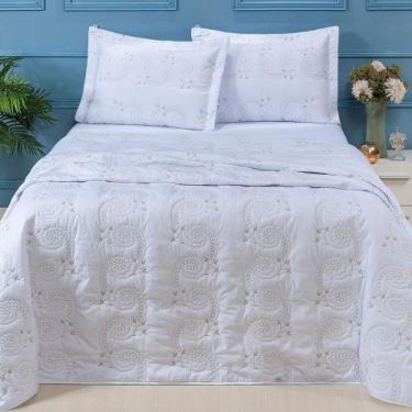 Imagem de Cobre Leito 3 Peças King Percal 200 Fios Mistral 100% Algodão - Branco
