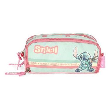 Imagem de Estojo Triplo Juvenil Original Stitch Atoalhado - Luxcel, Verde