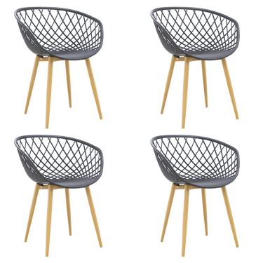 Imagem de KIT 04 CADEIRAS SIDERA TRESSE PRETO DROS