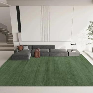 Imagem de Tapete verde de cor sólida, luxuoso, para sala de estar, sofá, mesa de centro, tapete, almofada simples para quarto, tapete para casa (120 x 160 cm/SJR-2)