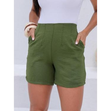 Imagem de Shorts Bermuda Feminina Alfaiataria Elastico na Cintura Elegante Basic