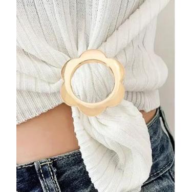 Imagem de 2 peças, clipes de camiseta, gravatas, cachecóis de metal, para cachecol de seda, camiseta para mulheres, acessórios de festa com formas sortidas, Diameter: 30mm, Metal, Sem Pedra Preciosa