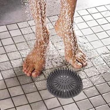 Imagem de Coletor de ralo de cabelo para chuveiro, pacote com 2 captadores de cabelo, capa de ralo de chuveiro para banheiro e cozinha, coletor de cabelo de ralo de banheira, coador de pia de borracha