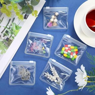 Imagem de 20 mini sacos de plástico transparente com trava deslizante – livre de BPA para pílulas, vitaminas, suplementos, medicamentos, joias, artesanato e objetos pequenos | Autovedante, reutilizável e