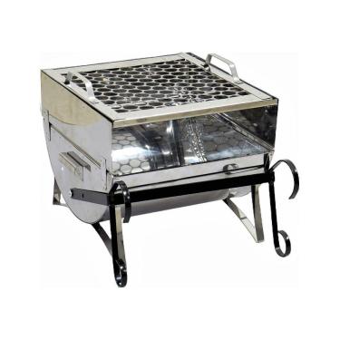 Imagem de Churrasqueira Náutica Aberta Com Grelha Aço Inox 30x28x24cm