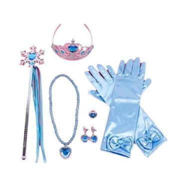 Imagem de Acessórios De Cosplay Da Princesa Frozen Anna Elsa Coroa Varinha Colar