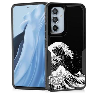 Imagem de Vobber Capa para Galaxy S25 FE, capa protetora resistente à prova de choque resistente à prova de choque para Samsung Galaxy S25 FE 6,7 polegadas 2025, preto e branco Great Wave