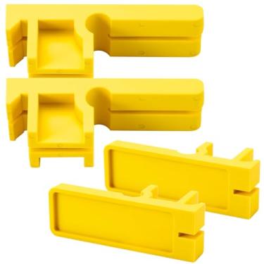 Imagem de DoubleFill 2 pares de blocos de linha de 10 cm, linhas de corda de alvenaria, blocos de concreto para ferramentas de alvenaria (plástico, amarelo)