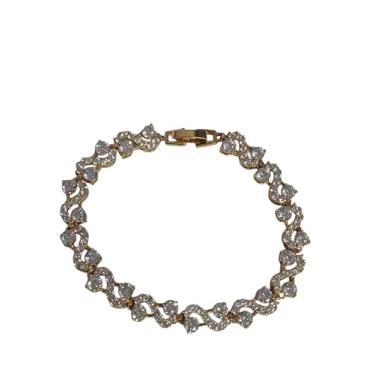 Imagem de Bracelete Feminino em Zircônia com Banho de Ouro 18K