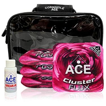 Imagem de Cluster Flux | Rosa | Kit ACE Pro: 4 Pro Bags + Kit de Break-in + Estojo de Transporte | Sacos Profissionais Cornhole Dual Sided Slick Stick para todos os climas