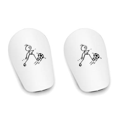 Imagem de Pacote com 2 mini caneleiras de futebol, protetores de perna à prova de choque para todas as idades