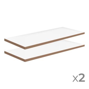 Imagem de Kit 2 Unid Prateleira MDF Para Make 50x25x1,5 Branco Firenze - Pottenz