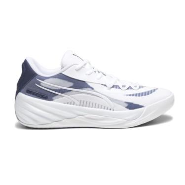 Imagem de PUMA Tênis masculino All-Pro Nitro, Branco/azul marinho/limão-branco, 9