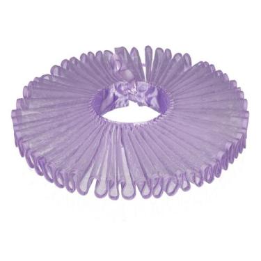 Imagem de Blusa de gola falsa vitoriana com babados meio falsa para mulheres - y