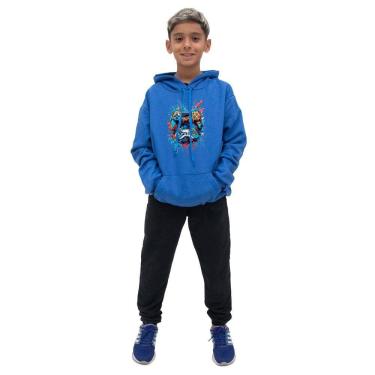 Imagem de Kit Conjunto de Moletom Canguru Com Capuz Ajustavel Menino Estampa Video Game Calça de Frio