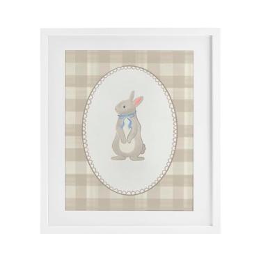 Imagem de Stupell Industries Coelho no xadrez verde impressão emoldurada branca sob vidro, design por The Paper Curator, 53 x 43 cm