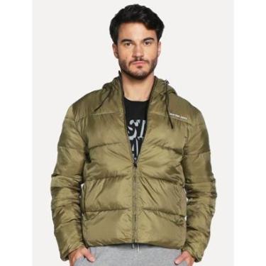 Imagem de Jaqueta Calvin Klein Jeans Masculina Hoodie Matelassê Sust Logo Verde Oliva-Masculino