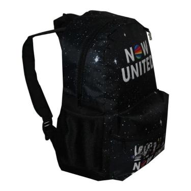 Imagem de Mochila Now United Espaçosa Juvenil Preta Escolar Costas