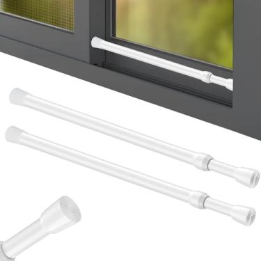 Imagem de BestYiJo 2 peças de barra de segurança de janela de 40 a 71 cm com pontas de borracha, melhorada com barras de bloqueio de segurança de janela de diâmetro maior para janelas, portas de pátio - Bastão