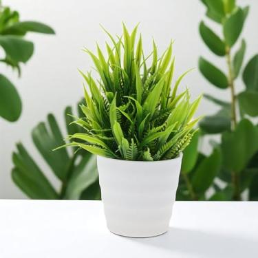 Imagem de Generic 1 peça de arranjo de grama artificial de plantas artificiais verde claro 6,8 x 6,8 x 16 cm