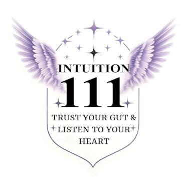 Imagem de 3 peças de adesivos Intuition 111 Angel Number, Trust Your Gut, Listen to Your Heart, adesivo inspirador de mindfulness para laptop, garrafa de água
