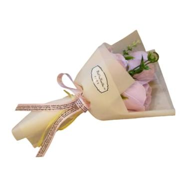 Imagem de 3 cabeças de buquê de rosas artificiais, pétalas de flores, presentes de Dia dos Namorados para mulheres, melhor amiga e namorada, aniversário, Natal Dia dos Namorados da filha filho marido, flores