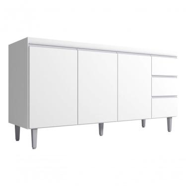 Imagem de Balcão Gabinete Multiuso Andreia 160cm Cor Branco
