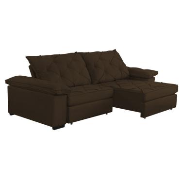 Imagem de Sofá Retrátil E Reclinável 2,40m Clara | Conforto Premium E Design Elegante Marrom