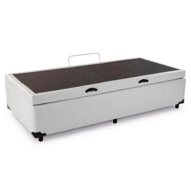 Imagem de Cama Box Baú Solteiro Sintético Sereneprime Branco 88x188x44