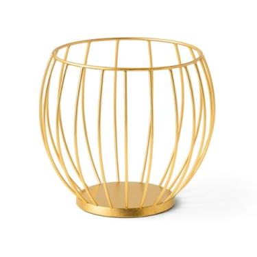 Imagem de Dispenser Organizador para Cápsulas de Café - Porta Cápsulas em Cesta Aramada, Design Ventilado e Funcional(Dourado)