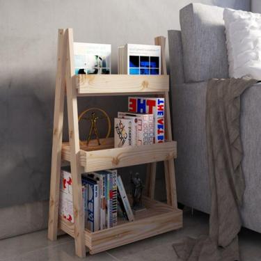 Imagem de Expositor De Livros Madeira Pinus Para Studio