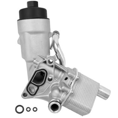 Imagem de Glvvexa 55566784 Substituição do conjunto do filtro do refrigerador de óleo do motor de alumínio para Chevrolet Cruze Sonic Trax Buick Encore 1.4L Turbo 2011-2018 Substitui 88179-91400, 650039