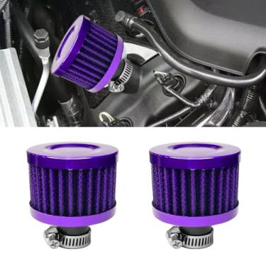 Imagem de SWQS 2 peças de filtro de ar de entrada de ar frio, 12 mm, mini limpador de filtro de respiro do cárter de carro, tampa de válvula de ventilação automotiva universal, acessórios de ventilação turbo