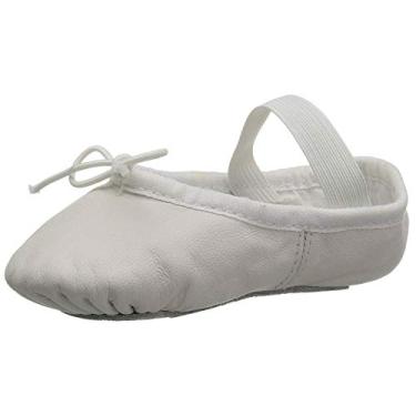 Imagem de Bloch Sapatilha de balé unissex infantil Bloch Dance Dansoft com sola completa de couro, Branco, 11.5 Little Kid