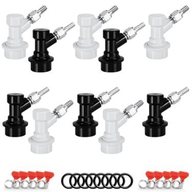 Imagem de Hgkeke Conjunto de 5 pares de desconexão de trava esférica, acessórios para barril de bloqueio de bola de fermentação caseira, porcas giratórias, acessórios de barril de aço inoxidável de 5/40.6 cm