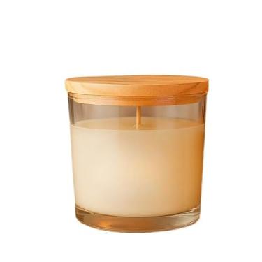 Imagem de Vela aromática artesanal 150/100G - Vários Aromas - Com especiarias e tampa de madeira(Cereja com Avelã,150G)